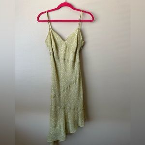Vintage Max Studio Silk Sheer Soft Green Strappy Midi Dress